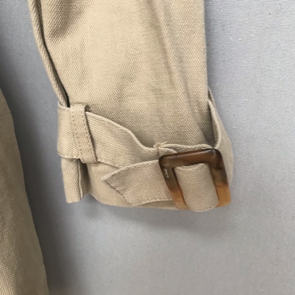 Old Navy Tan Cotton Trench Coat Medium - Picture 6 of 7